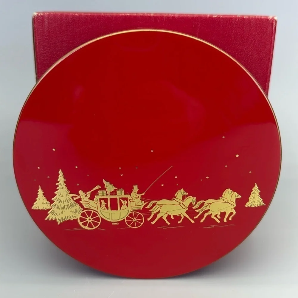 Vintage Otagiri Japan Laquerware Coaster Set